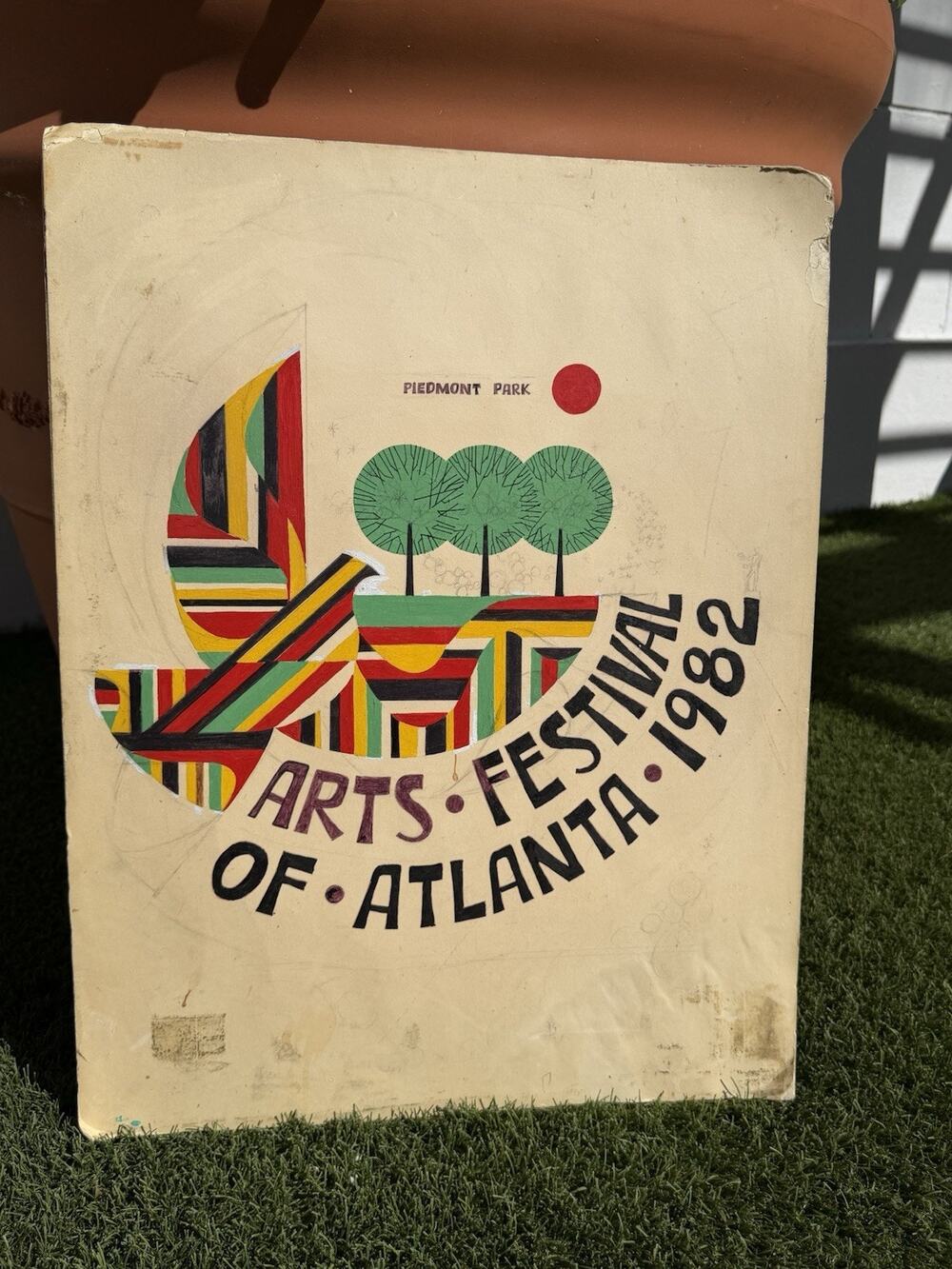 ORIGINAL ART FOR 1982 ATLANTA ART FESTIVAL POSTER 24” X 18” incredible